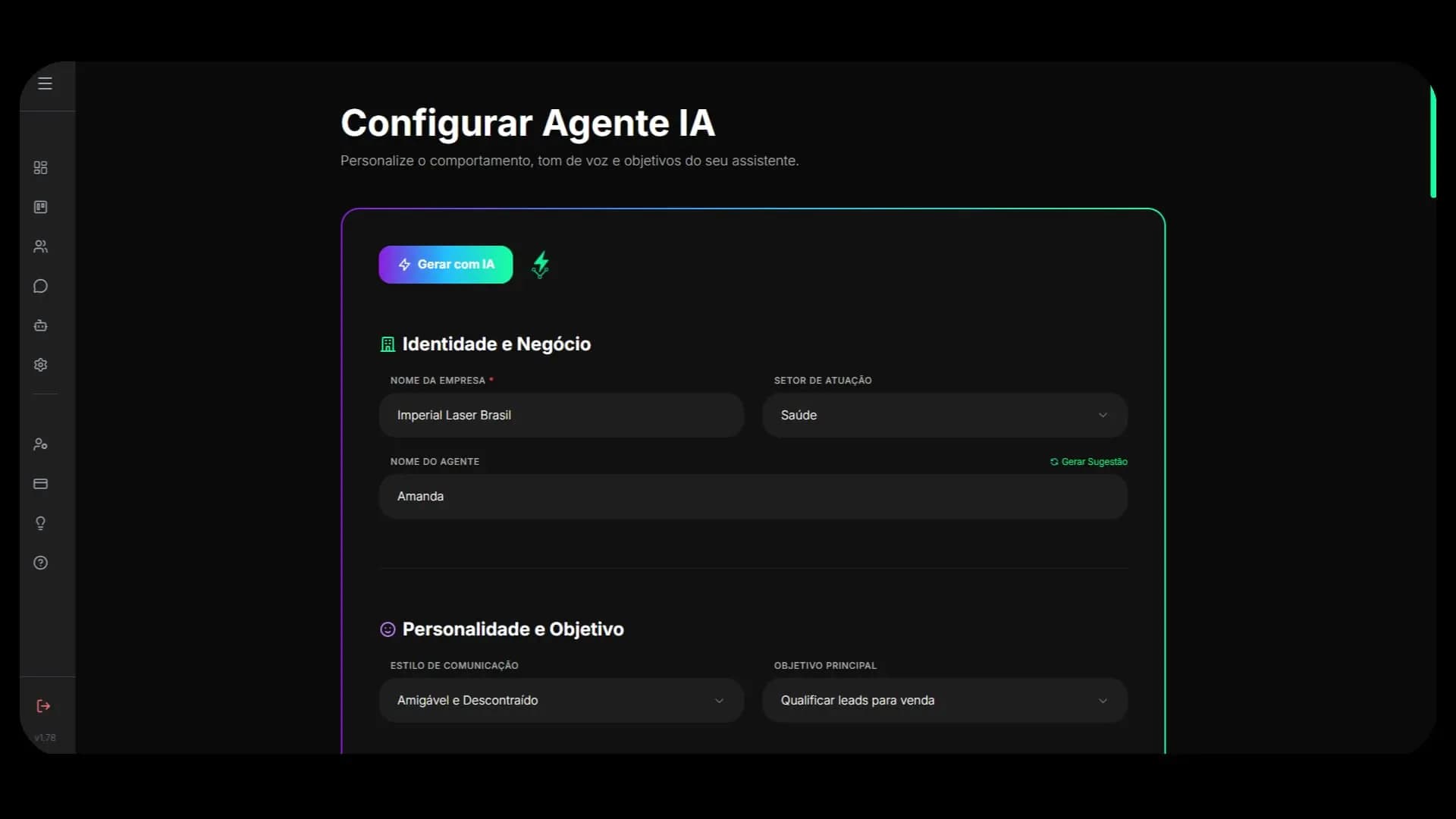 Configuração do Agente